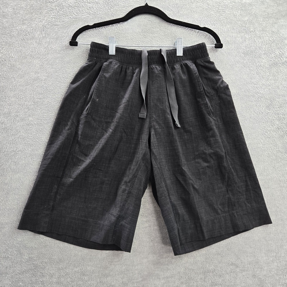 Lululemon Men Activewear Shorts‎ S Black Drawstring Pockets Logo 11" Inseam